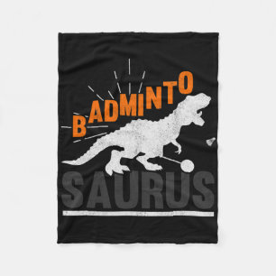 Badminto Saurus Rex Birdie Shuttle Dinosaur Badmin Fleece Blanket