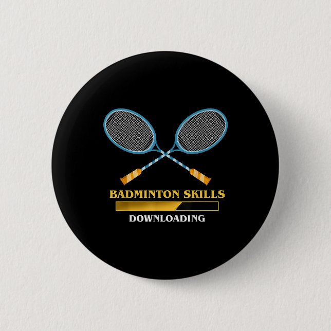 Badminton 0  6 cm round badge (Front)