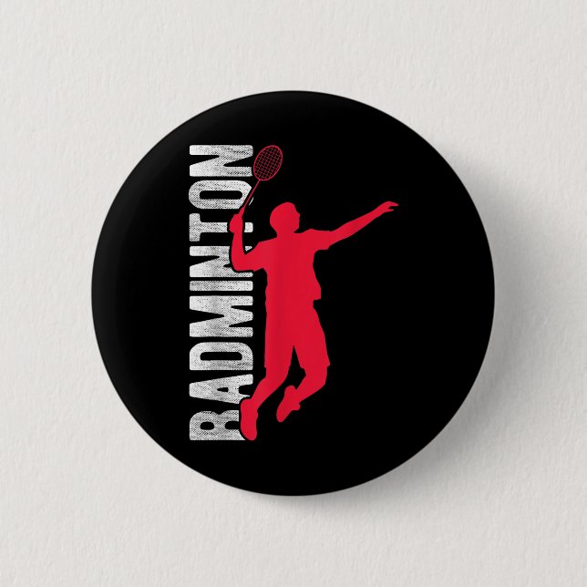 Badminton 0  6 cm round badge (Front)