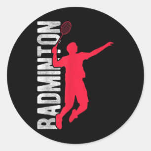 Badminton 0 classic round sticker