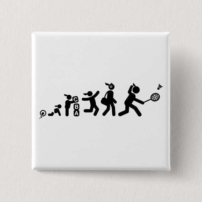 Badminton 15 Cm Square Badge (Front)