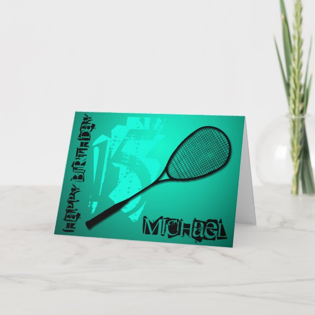 Badminton 15th Birthday personalised Greeting card (Front)