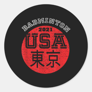 Badminton 2021 Usa Classic Round Sticker