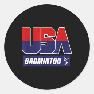 Badminton 2021 Usa  Classic Round Sticker
