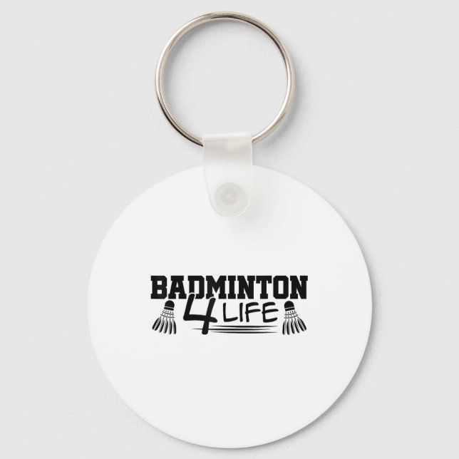 Badminton 4 Life Graphic Badminton Player Shuttle  Key Ring (Front)