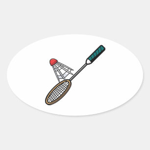 Badminton 4 oval sticker