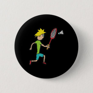 Badminton 6 cm round badge