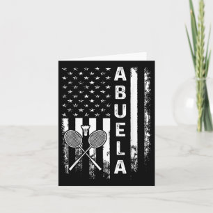 Badminton Abuela American Flag Vintage Christmas X Card