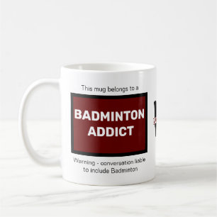 Badminton Addict Add Your Name Monogram Initial Coffee Mug
