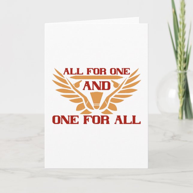 Badminton - All for one and one for all Card (Front)