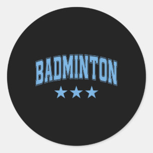 Badminton All Sky Blue Stars Clic Retro Varsity Te Classic Round Sticker
