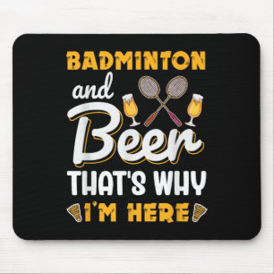 Badminton And Beer Shuttle Badminton Lover Mouse Mat
