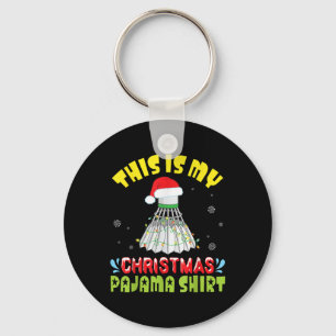 Badminton And Santa Costume Snow This Is My Christ Key Ring