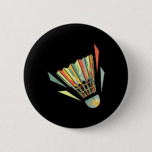 Badminton And Shuttle 6 Cm Round Badge