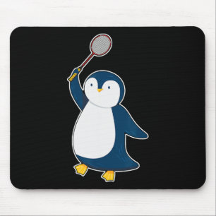 Badminton And Shuttle Player Penguin  Mouse Mat