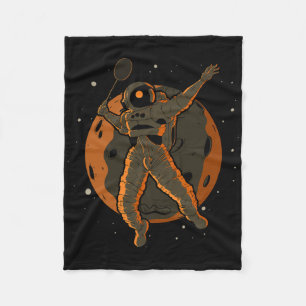 Badminton Astronaut Outer Space Spaceman Fleece Blanket