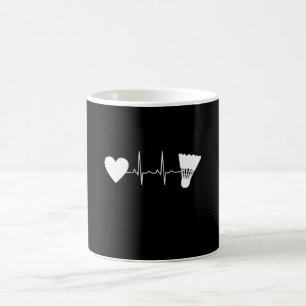 Badminton - Badminton Ball Heartbeat Coffee Mug