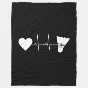 Badminton - Badminton Ball Heartbeat Fleece Blanket