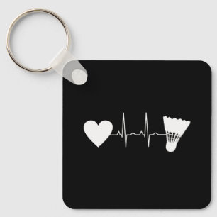 Badminton - Badminton Ball Heartbeat Key Ring