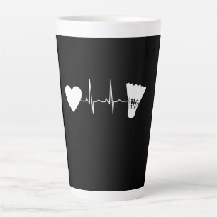 Badminton - Badminton Ball Heartbeat Latte Mug