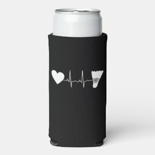 Badminton - Badminton Ball Heartbeat Seltzer Can Cooler