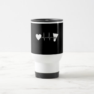 Badminton - Badminton Ball Heartbeat Travel Mug