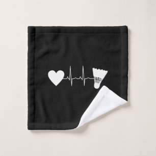 Badminton - Badminton Ball Heartbeat Wash Cloth