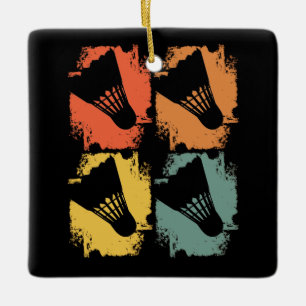 Badminton - Badminton Ball Retro  Ceramic Ornament
