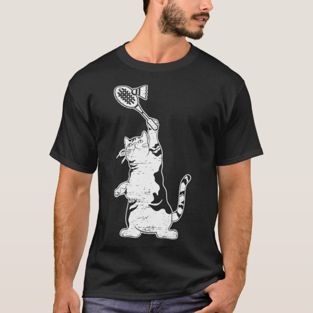 Badminton Badminton Cat badminton coach s badminto T-Shirt (Front)