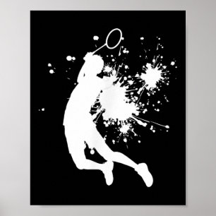 Badminton Badminton Player Mens Squash Shuttle Poster