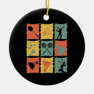 Badminton Badminton Player Retro Ceramic Tree Decoration