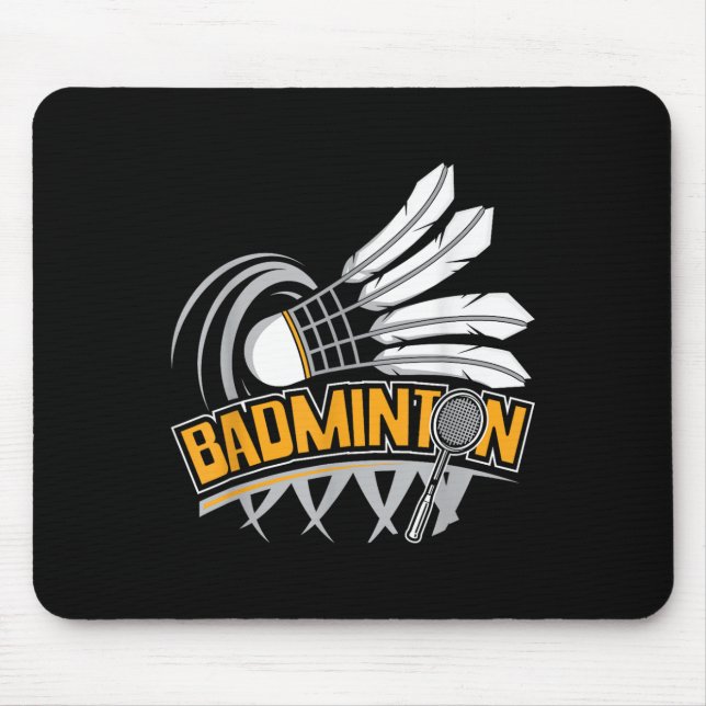 Badminton - Badminton Player Shuttle Birdie  Mouse Mat (Front)