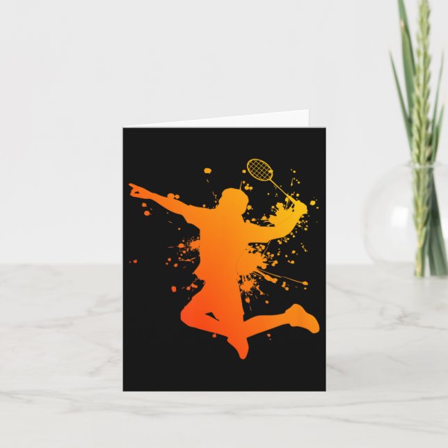 Badminton Badminton Player Squash Shuttle  Card (Front)