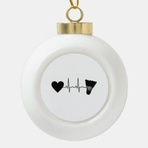 Badminton Ball Heartbeat Ceramic Ball Christmas Ornament