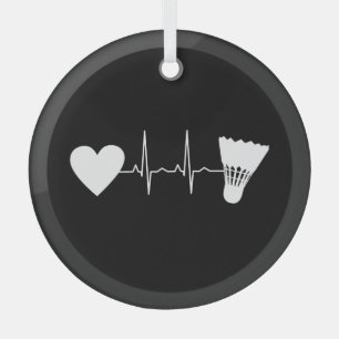 Badminton Ball Heartbeat Glass Tree Decoration