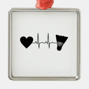 Badminton Ball Heartbeat Metal Tree Decoration