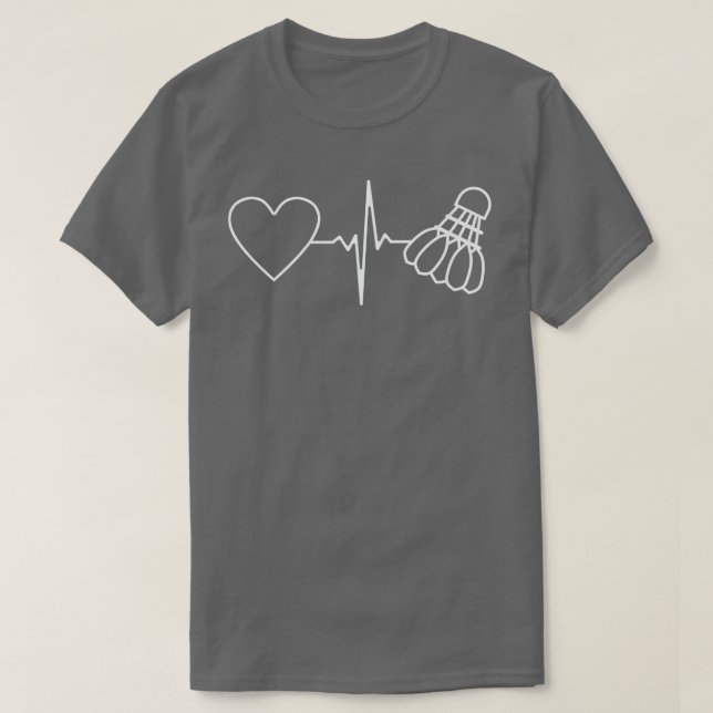 Badminton Ball Heartbeat T-Shirt (Design Front)