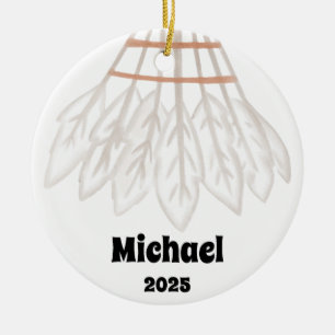 Badminton Ball Ornament, Ornament, Kids Sports Ceramic Tree Decoration