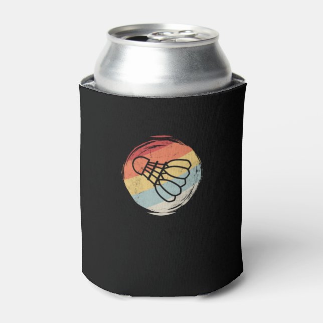 Badminton Ball Vintage Can Cooler (Can Front)