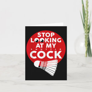 Badminton Battledore Funny Shuttle T Shirt Card