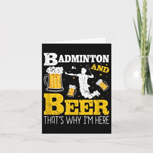 Badminton Beer Drinking Badminton Team  Card (Front)