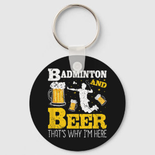 Badminton Beer Drinking Badminton Team Key Ring
