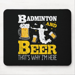 Badminton Beer Drinking Badminton Team Mouse Mat