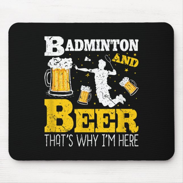 Badminton Beer Drinking Badminton Team  Mouse Mat (Front)
