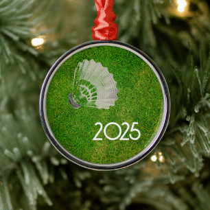 Badminton Birdie, Green Grass Ornament