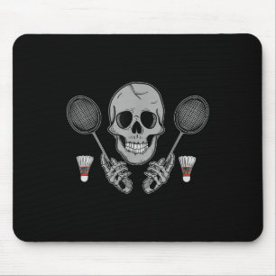 Badminton Birdie Humour Fan Skeleton Horror Hallow Mouse Mat
