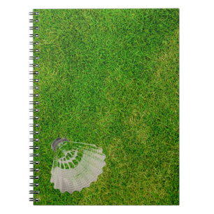 Badminton BIrdie in Green Grass Notebook