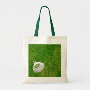 Badminton Birdie on Green Grass Tote Bag