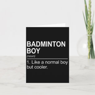 Badminton Boy Noun Definition Shuttle Badminton Pl Card