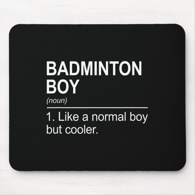 Badminton Boy Noun Definition Shuttle Badminton Pl Mouse Mat (Front)